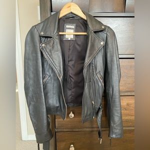 Zara Faux Leather Biker Jacket sz XS